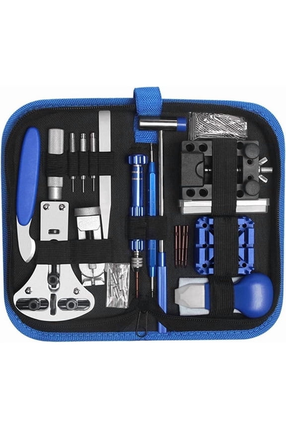 Professional 153-Piece Watch Repair Kit, Complete Watchmaker Tool Set for Battery Replacement, Strap Adjustment, and Watch Back Removal