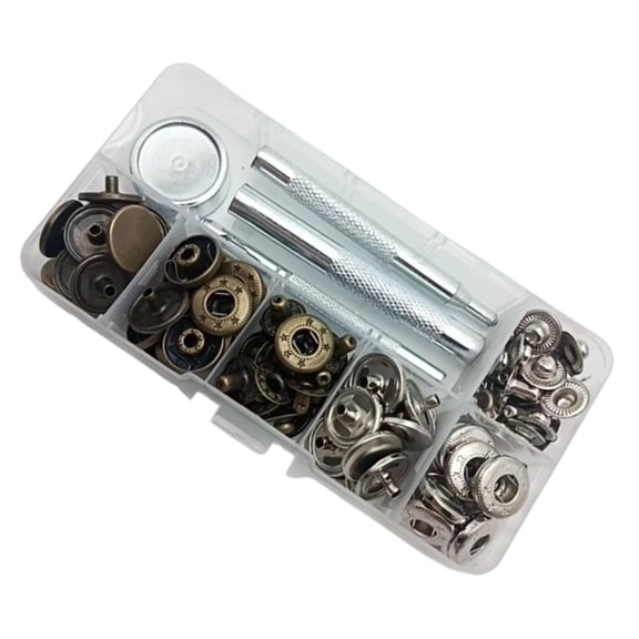 Professional 15mm 12.5mm Copper Metal Snapping Fastener Tool Set For Garment Making Sewing Jackets Bags Applications