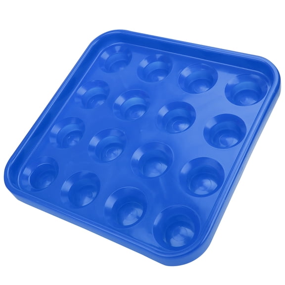 Professional 16 Holes Pool Ball Tray Snooker Billiard Storage Holder Organizer, Blue Plastic Billiards Accessory, 11.81 x 10.24 x 1.57 inches / 30 x 26 x 4 cm