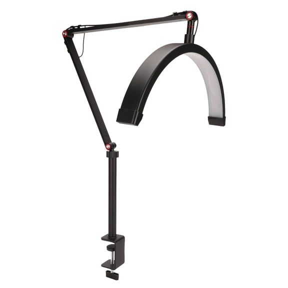 Professional 16-Inch Half Moon LED Desk Lamp for Nail Tech and Estheticians, 20W Eye Protection Table Clamp Arc Light, 3000K-6000K Dimmable Facialist Beauty Salon Lamp (16 in / 41.5 cm)
