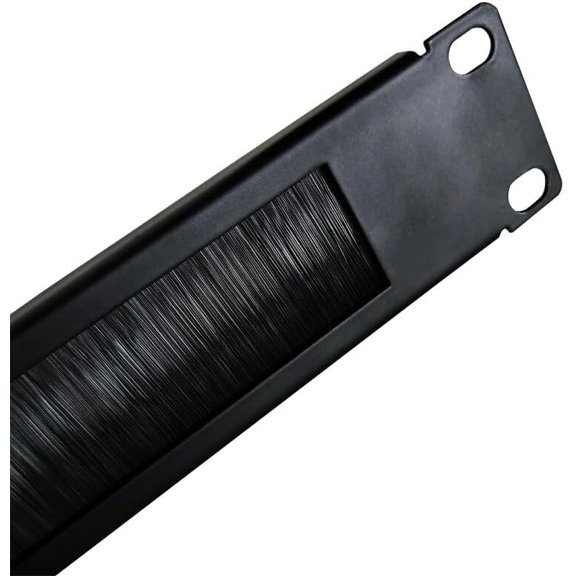 Professional 1U 19 Rack Mount Brush Panel | Heavy-Duty Steel Cable Management Accessory | Dust-Reducing Nylon Bristles | Server Room & Data Center Cable Organizer
