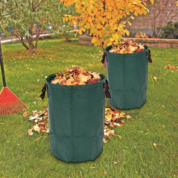 Professional 2-Pack 106 Gallon Lawn Garden Bags (D31inch, H31inch) Reusable Yard Leaf Waste Bags-Storage Bag, Patio Bag, Laundry Container, Trash Can