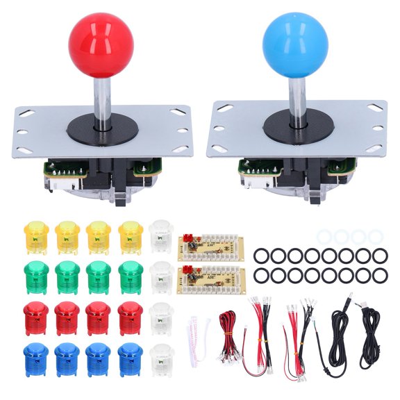 Professional 2 Player Arcade Game DIY Kits USB Encoder Joystick Controller Set with 5V LED Arcade Buttons for PC Computer and Retro Mame Games, 7.8x5.5x4.3 inches / 20.0x14.0x11.0 cm