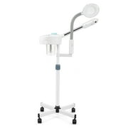 Professional 2 in 1 Facial Steamer 5X LED Magnifying Lamp Hot Ozone Face Spa Beauty Salon Equipment(White)