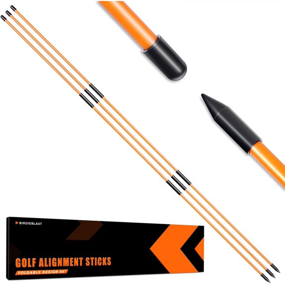 Professional 2 or 3 or 4 Pack Collapsible Golf Alignment Sticks, Premium 40" Alignment Golf Stick Ideal for Aiming, Putting and Swing Practice
