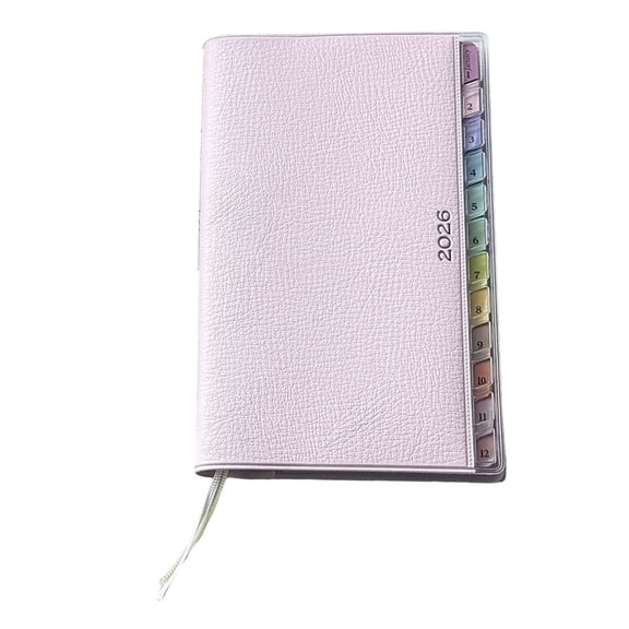 Professional 2026 Academic Planner Leather with Ribbon Bookmarks for Men Women Daily Planning