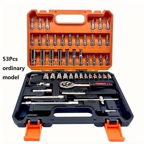 Professional 216-Piece Tool Set with 1/4", 3/8", 1/2" Drive Sockets, Ratchet Wrenches, S2 & CR-V Steel, Auto Repair & Racing Grade Tool Kit