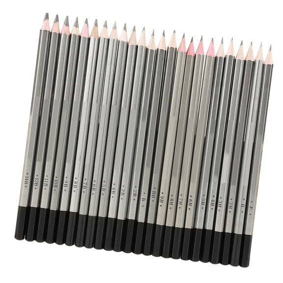 Professional 24-Piece Sketch Art Graphite Drawing Pencils Set with Extreme Break-Resistant Lead Core, 24 Counts of Varying Hardness Levels from 9H to 14B for Detailed Fine Arts and Shading