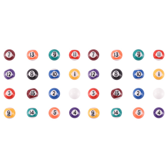 Professional 25mm Children Billiards Table Balls Set Resin Small Pool Cue Balls Full Set 32 Pcs Mini Billiard Balls Set,32 x Billiard balls,Random Colors