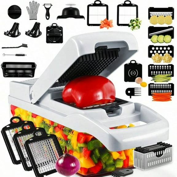 Professional 26-In-1 Vegetable Chopper - Multi-Function Food/Onion/Veggie Chopper with Storage Container