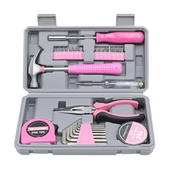 Professional 29Pcs Household Repair Tool Kit with Pliers Wrench Measuring Tape Hammer Hex Key For DIY Projects