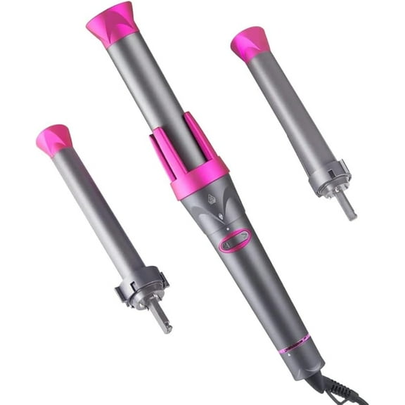 Professional 3 in 1 Auto Rotating Hair Curler Curling Wand Rollers with 3 Interchangeable Ceramic Barrels, Instant Heat Up, Fast Styling Dual Voltage Salon Tool