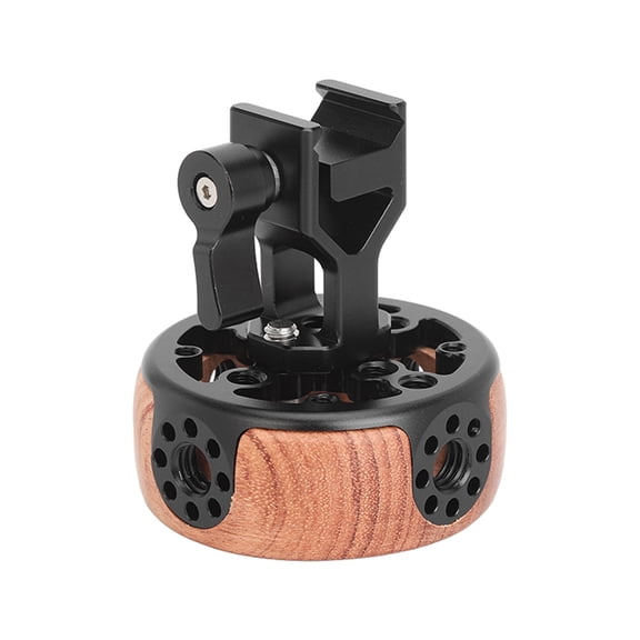 Professional 3.1 inches Round Wood Side Camera Handle Grip with NATO Rail Clamp for Mirrorless SLR Camcorder Cage Camera Rig / 8.0 cm