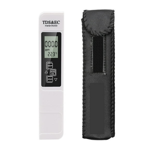 Professional 3 in 1 tester Water Meter TDS EC Temperature Meter Digital LCD Water Testing Pen Purity Filter Water Quality ,Accurate - WHITE WITH LED_X