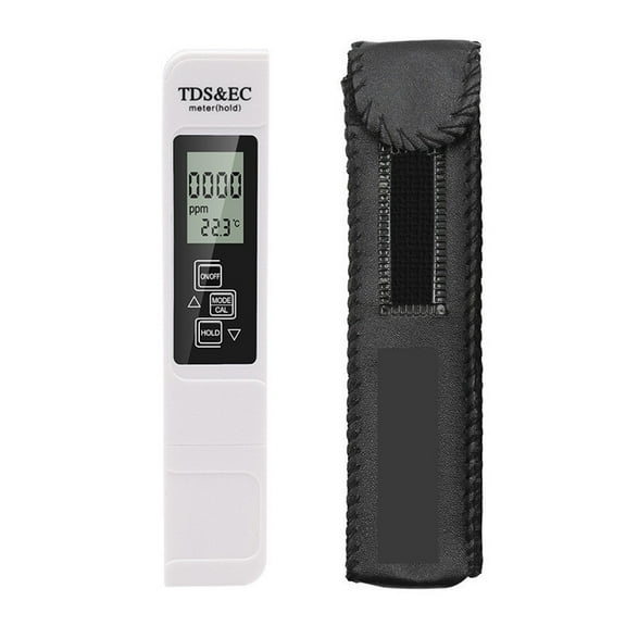 Professional 3 in 1 tester Water Meter TDS EC Temperature Meter Digital LCD Water Testing Pen Purity Filter Water Quality ,Accurate - WHITE WITH LED_X