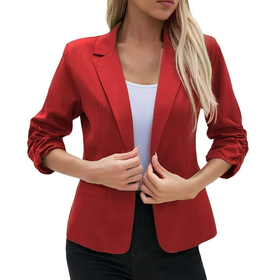 Professional 3 4 Sleeve Suit Jacket For Women Office Wear Business Casual Blazer With Stretch