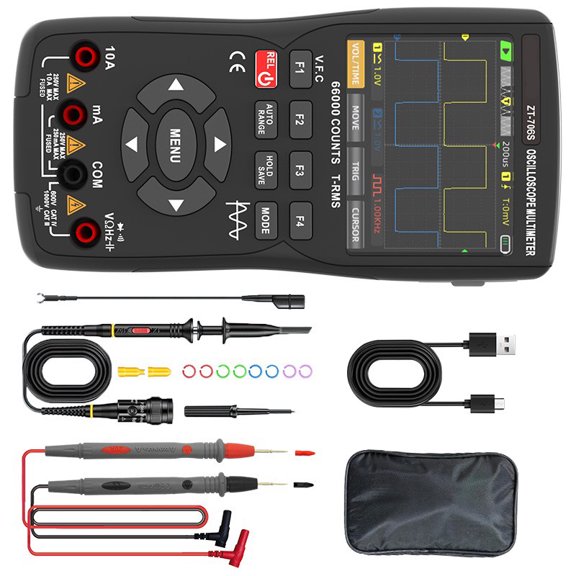 Professional 3.5in Screen Handheld Oscilloscope 50MHz Bandwidth With High Precisions Multimeter And Signals Generator