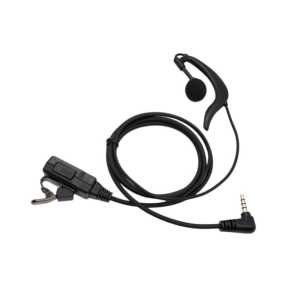 Professional 3.5mm Earpiece with Integrated Microphones & Button Plastic Ear Hook Headphones 137cm Length for 1s/2s/3