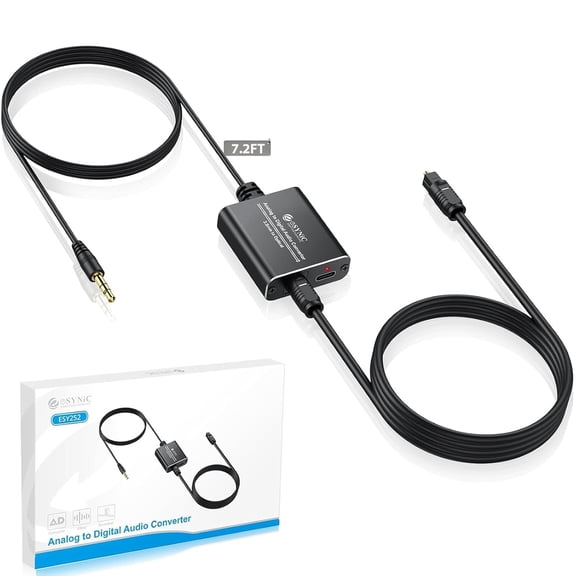 Professional 3.5mm to Toslink Optical Adapter-USB Powerd-Easy to Setup-Portable Analog to Digital Audio Adapter- from Laptop/Gaming Consoles/Projector to Optical Soundbar-Not Bidirectional