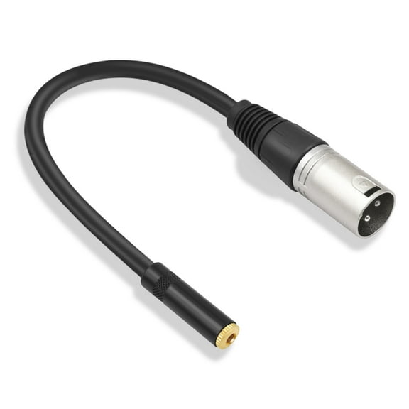 Stereo 3.5mm Female to 3Pin Male Cord Microphones Speaker Cable 1/8inch TRS to 3Pin Connection Wire Black