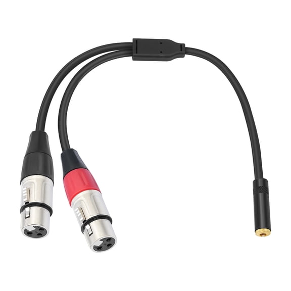 Professional 3.5mm to Double Female Adapter Cable, Balanced Transfer for Mixer Speakers Noise Shielding