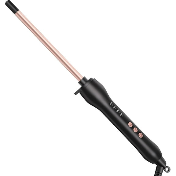 Professional 3/8 Inch Curling Iron for Tight Curls & Short Hair, Ceramic Thin Barrel Wand for Precise Styling, Root Lifting & Bangs, Adjustable Heat Settings