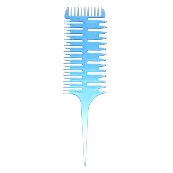 Professional 3-Way Sectioning Highlight Comb, ABS Weaving Hair Dye Tool for Salon Use, Blue