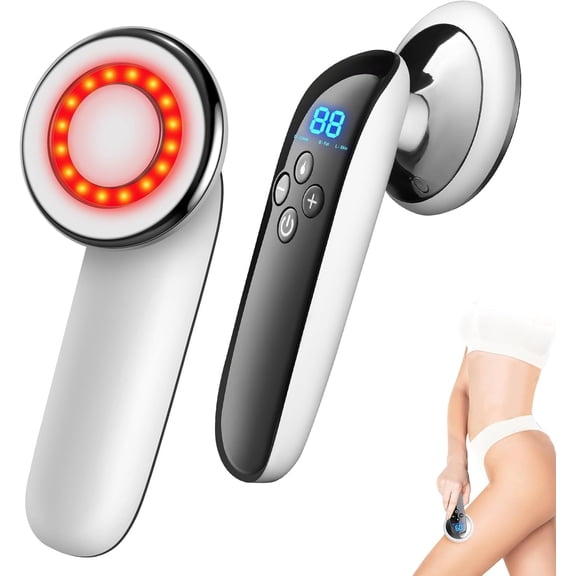Professional 3-in-1 Cordless Body Massager with Red Light and Heat, Handheld Skin Wellness Tool for Home Spa Relaxation, Portable Rechargeable Device for Arms, Legs and Waist