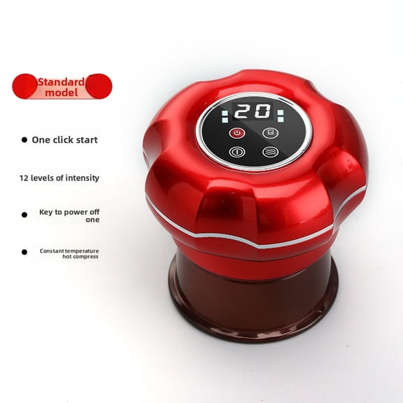 Professional 3-in-1 Electric Vacuum Cupping Set, Smart Gua Sha Scraping Tool with Red Light Heat, 12-Speed Portable Muscle Relaxer for Deep Tissue Wellness and Stress Relief