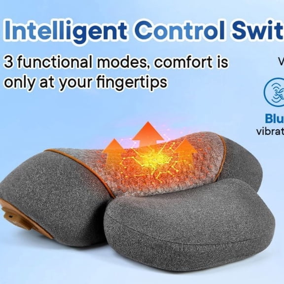 Professional 3-in-1 Heated Neck Stretcher with Vibration Massage, Ergonomic PU Foam Support Cloud for Daily Wellness and Relaxation, Intelligent Constant Temperature Heat, Home Office