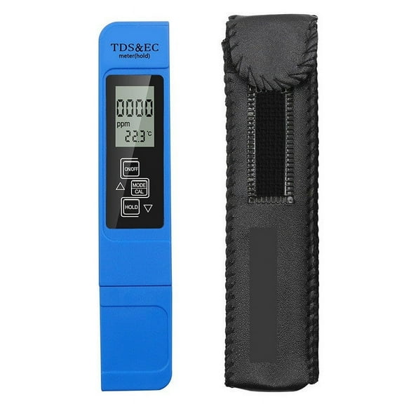 Professional 3 in 1 tester Water Meter TDS EC Temperature Meter Digital LCD Water Testing Pen Purity Filter Water Quality ,Accurate - BLUE_X