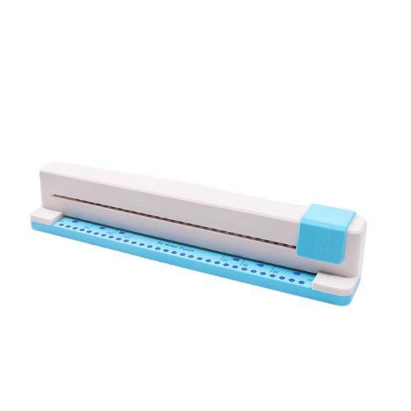 Professional 30-Hole Desktop Slide Paper Puncher for A4 Sheets, Manual Multi-Hole Binder Hole Maker for Loose-Leaf Notebooks and DIY Scrapbooking Light Blue