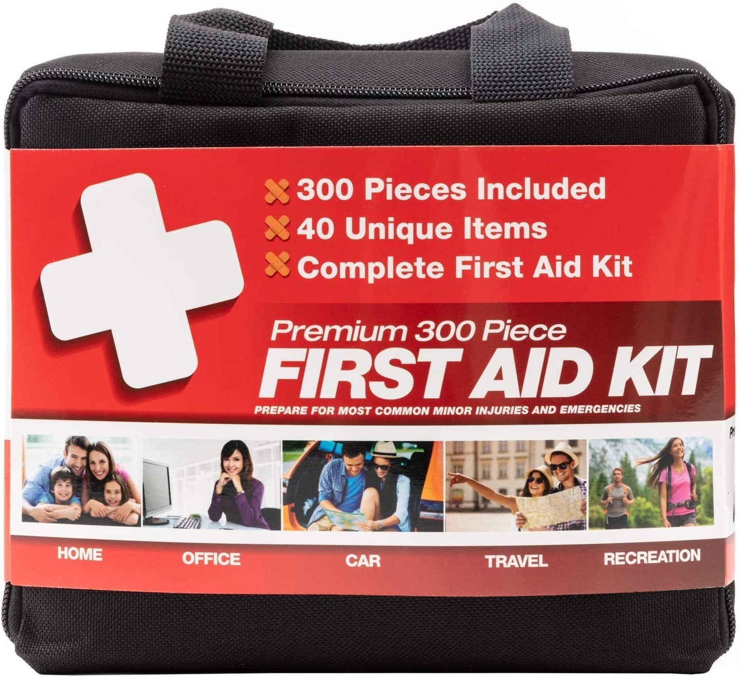 Professional 300 Piece (40 Unique Items) First Aid Kit | Emergency Medical Kits