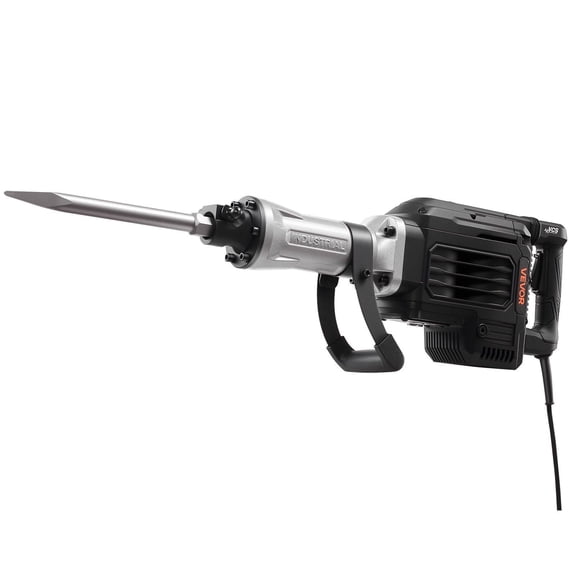 Professional 3000W Electric Demolition Jackhammer Kit: 1700 BPM Concrete/Wall Breaker, Includes Point Chisel, Carrying Case, Safety Gloves and Goggles