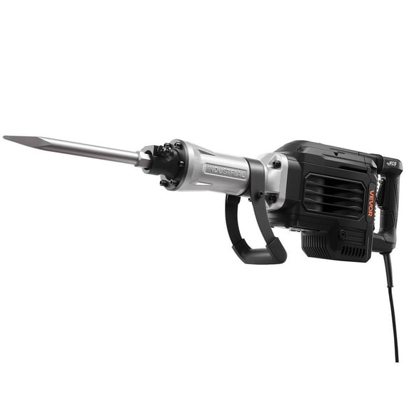 Professional 3000W Electric Demolition Jackhammer Kit: 1700 BPM Concrete/Wall Breaker, Includes Point Chisel, Carrying Case, Safety Gloves and Goggles