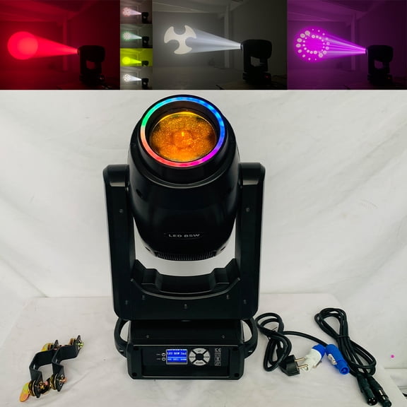 Professional 300W LED Moving Head Light, 3in1 Gobo Beam Pattern Washer Light with Aperture Halo, Rotating Prism for Stage Performance Events