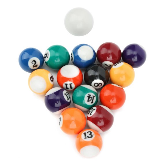 Professional 32MM Mini Billiard Ball Set Durable Eco Friendly Resin Pool Table Replacement Balls for Arcade Sports Game Room Kids Toy, 1.26 inches / 3.2 cm (16 Count)