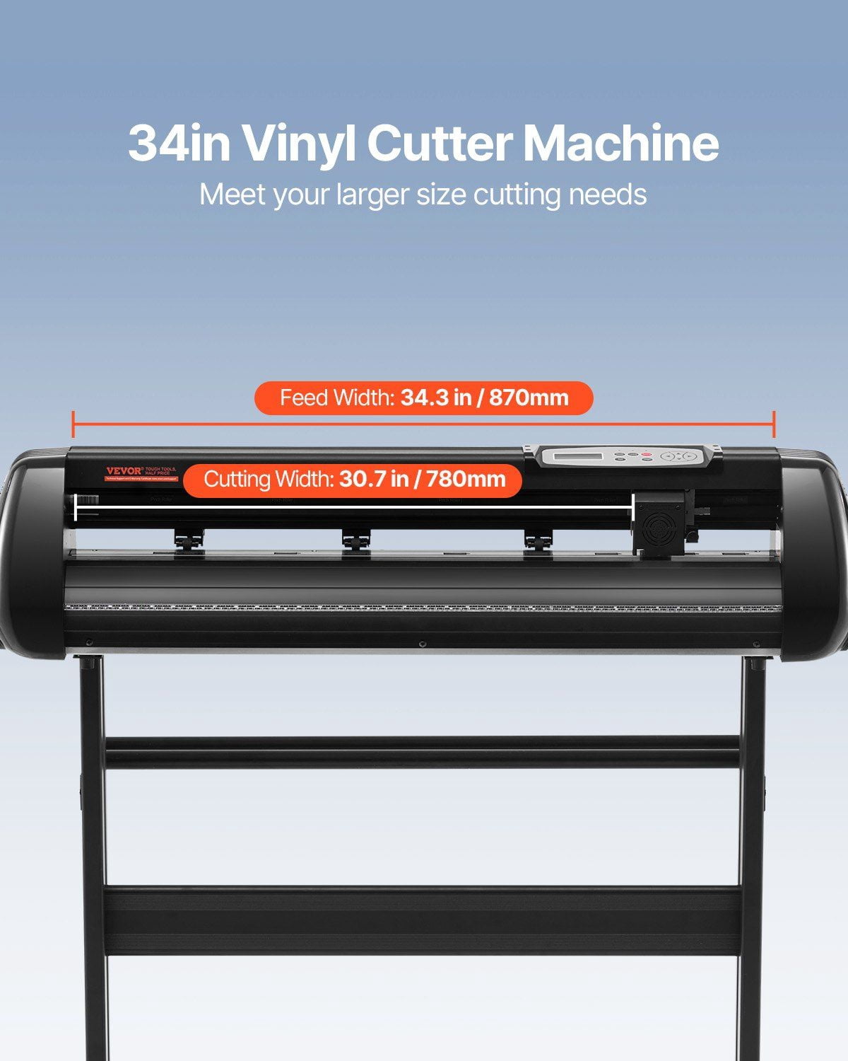 【Professional 34in Vinyl Cutter】Bluetooth Offline Cutting Plotter with 10m Steel Shaft, Adjustable Speed & Force, SignMaster Software for DIY Craft Sign Making - Windows & Mobile Support