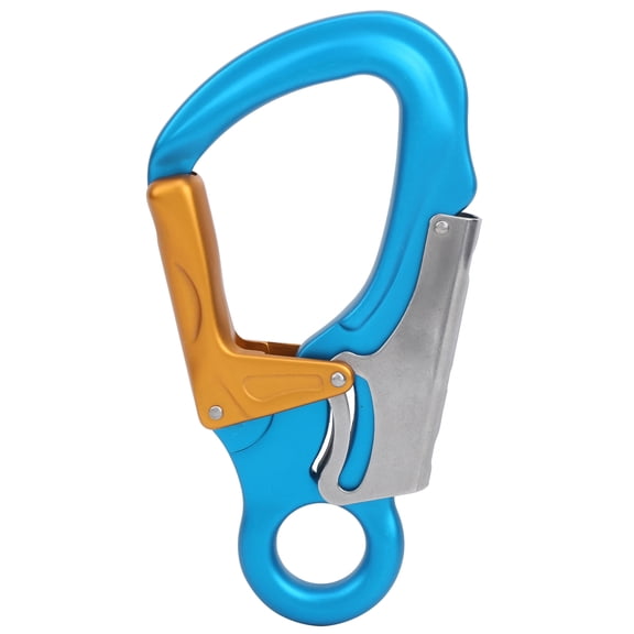 Professional 35KN Climbing Carabiner Heavy Duty Locking Safety Buckle Hardware for Mountaineering Caving High Altitude Work 5.5 x 2.9 Inches / 140 x 73 mm Sky Blue