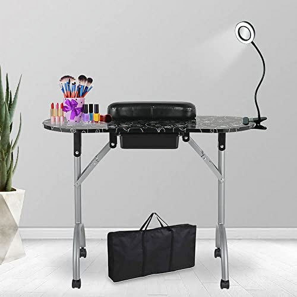 Professional 36''L Portable & Foldable Manicure Table Nail Technician
