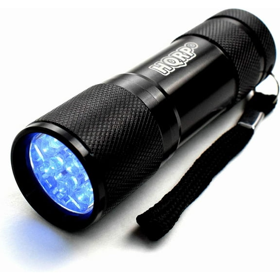 Professional 365 nM 9 LED Gemstone and Mineral Inspection, Identification, Fluorescence, Glow Flashlight Blacklight