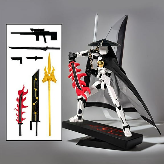 Professional 3D Articulated Action Figure Model Kit Bu Liang Ren Theme Multi Jointed Display Model White