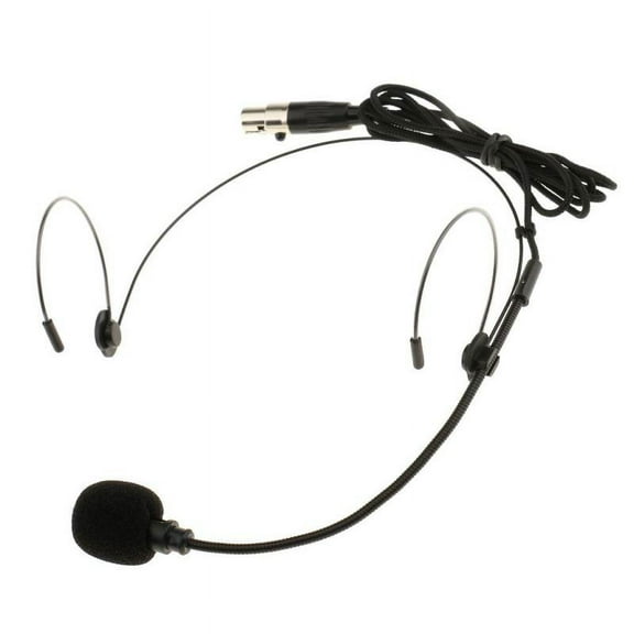 Professional 3Pin 4Pin 3.5mm Double Earhook Wired Headworn Microphone for Speaker Voice Amplifier Black - Black, XLR 3Pin