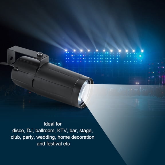Professional 3W LED Beam Stage Spotlight, Compact Indoor Pinspot Disco Party Lighting Effect (5.5 inches / 14 cm)
