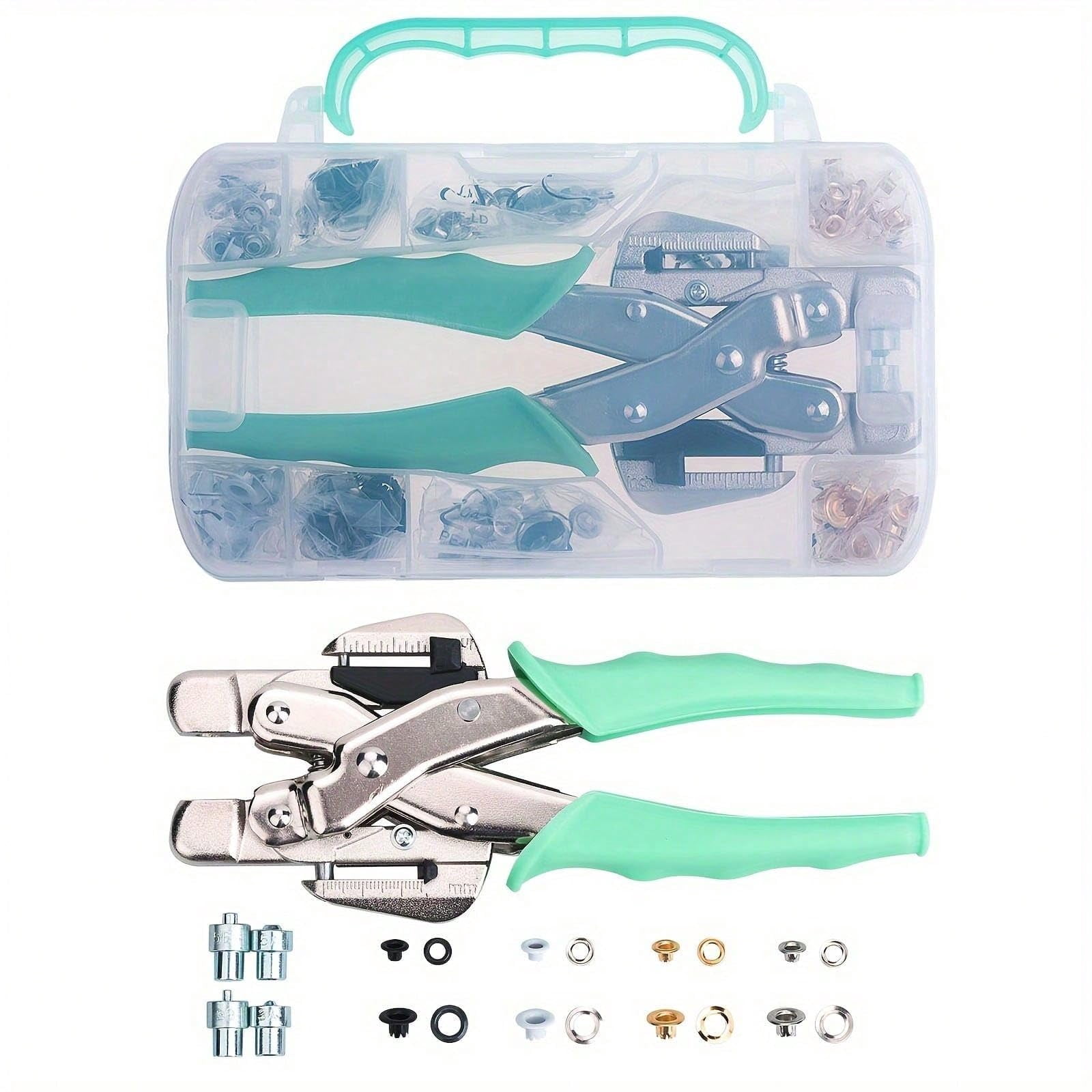 Professional 3mm & 5mm Eyelet Punch Pliers Kit With 160pcs Grommets Silicone Grip For Leather  Fabric Tarpaulin Signs Banners Diy Craft Projects