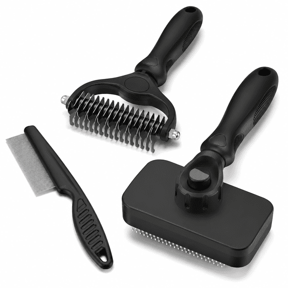 Professional 3scleaning Slicker Brush & Pet Rake Fleab For Dogs Cats And Horses | Double-sided Dematting Skin Friendly Deshedding
