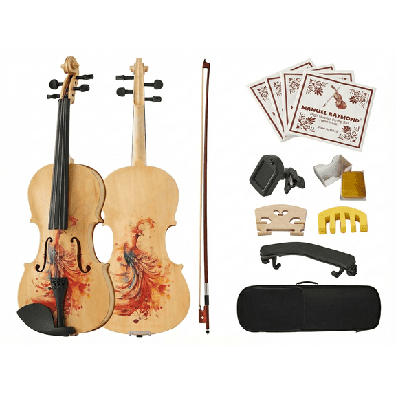 Professional 4/4 Full-Size Violin - Premium Modern Design, Wood, Bluetooth Audio, Home both practice and performances