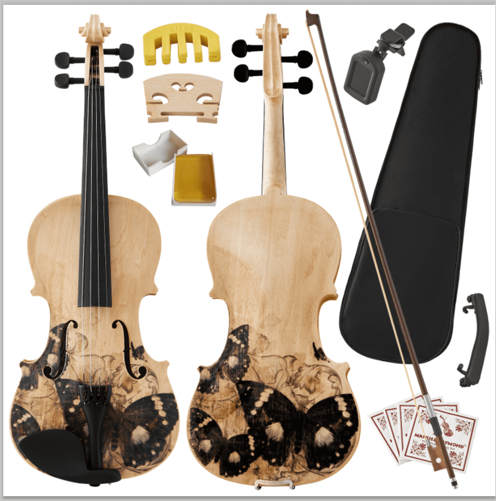 Professional 4/4 Full-Size Violin - Premium Sound, Durable & Lightweight Design with Complete Accessories, Rosin, Strings, Bow, Shoulder Rest