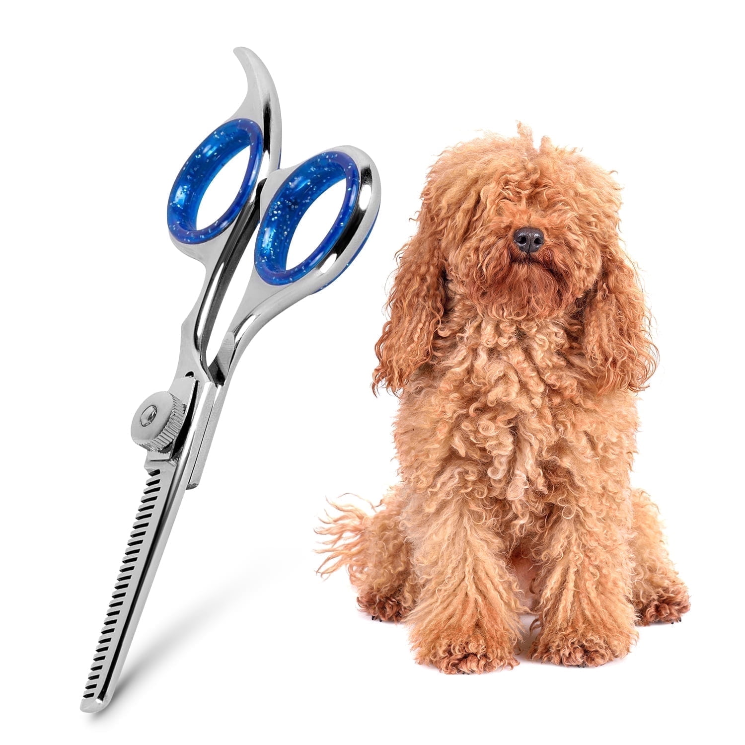 Laazar Professional 7.5 inch Curved Shears for Dogs and Cats | Tension Adjustable Pet Grooming Scissors | 440C Japanese Stainless Steel | Groo並行輸入 Curved Blending Shears Dog Grooming Laazar Professional 7.5 Inch