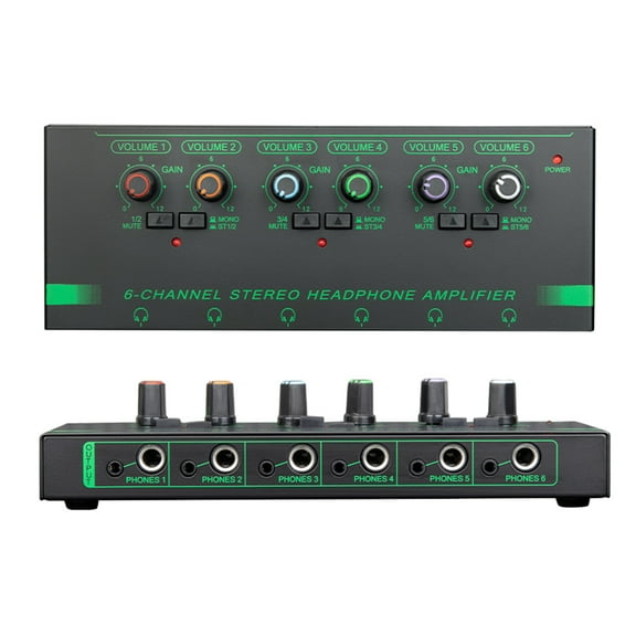 Professional 4/6 Channel Amplifier Headphone Amplifier Lossless Monitor Splitter Volume Control Amplifier